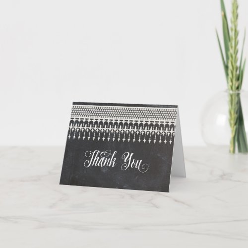 Thank You Notes Rustic Vintage Lace Chalkboard