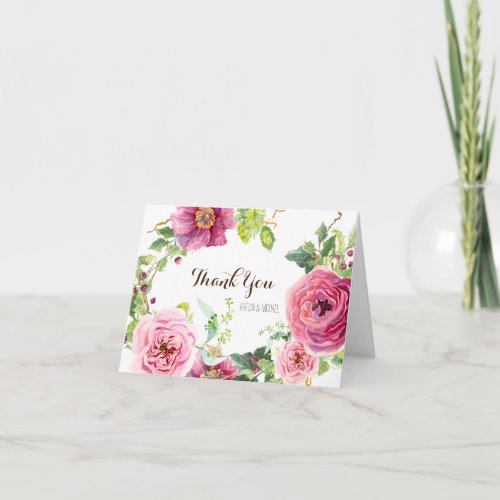 Thank You Notes Watercolor Floral Bridal Wedding