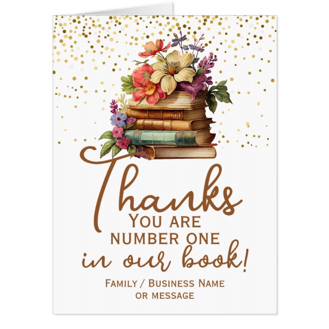 Thank You Number On in Our Book BIG Card (Front)