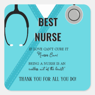 Thank You Nurse and Doctor Card Square Sticker