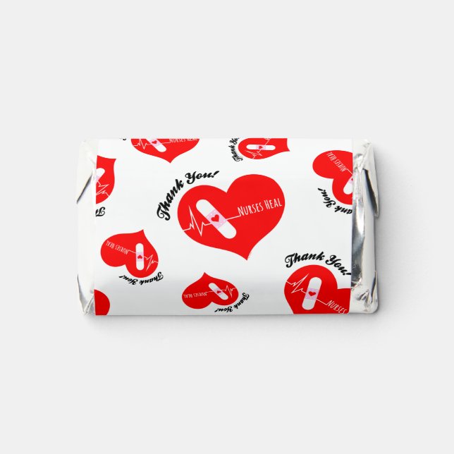 Thank You Nurse Appreciation Heart Pattern Hershey's Miniatures (Front)