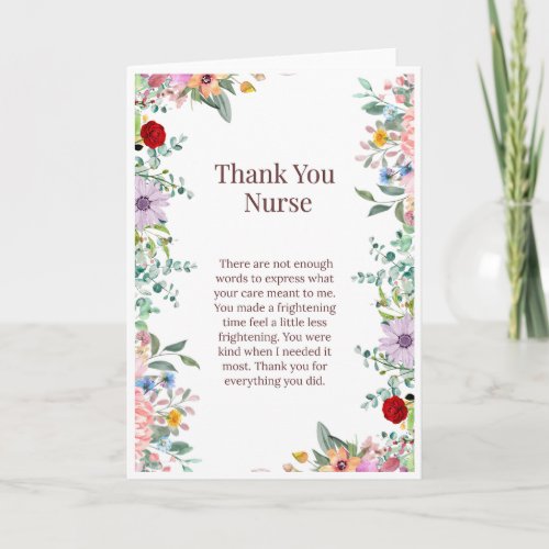 Thank You Nurse Card — Nurse Appreciation Card