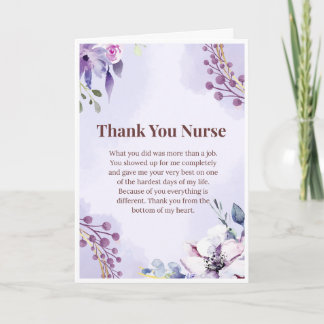 Thank You Nurse Card — Nurse Appreciation Gift