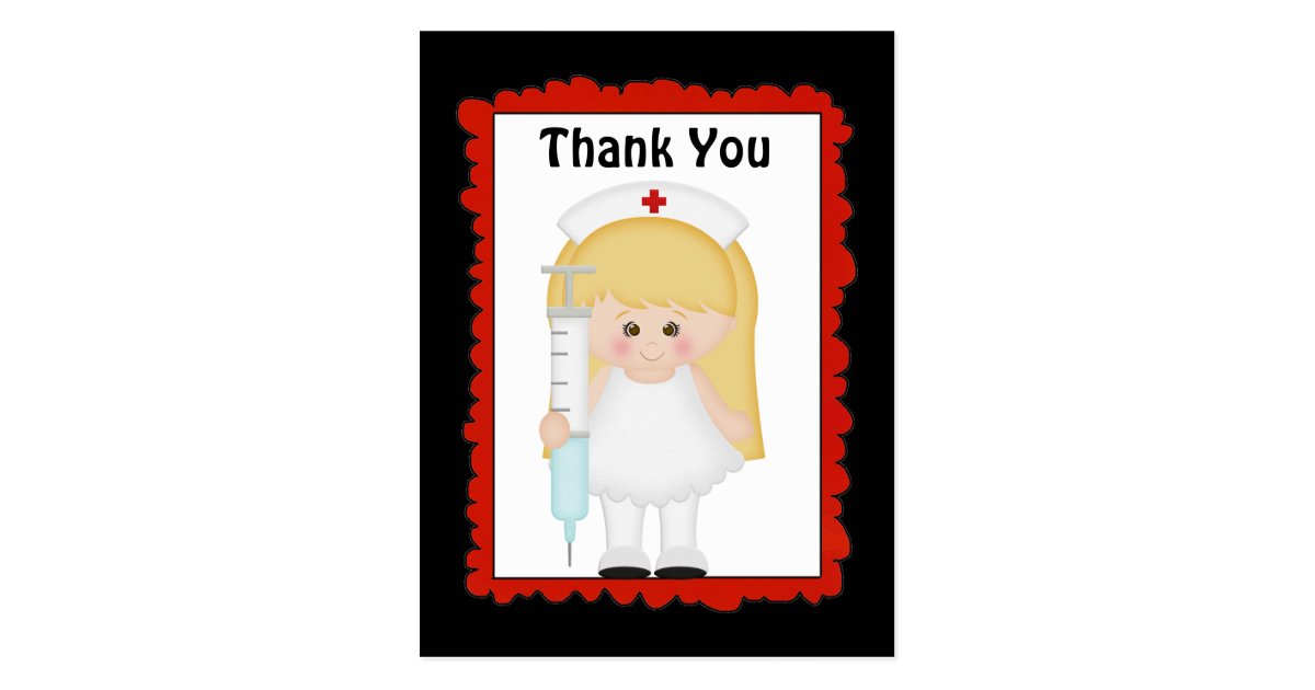 Thank you nurse cartoon postcard | Zazzle.com