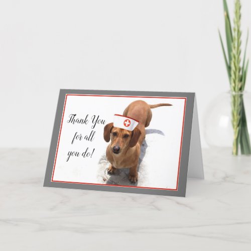 Thank you Nurse Dachshund greeting card