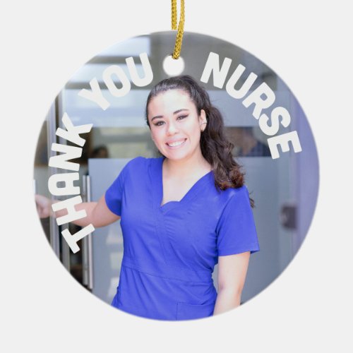 thank you nurse gift with personal message ceramic ornament
