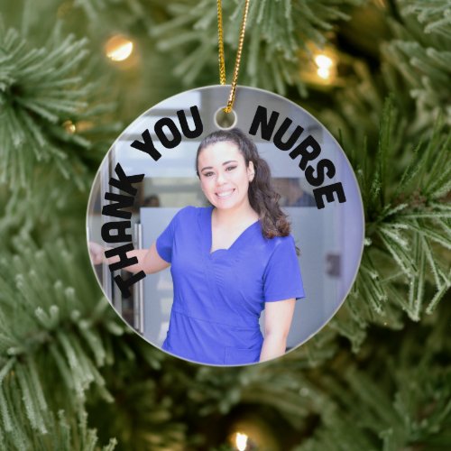 thank you nurse gift with personal message ceramic ornament