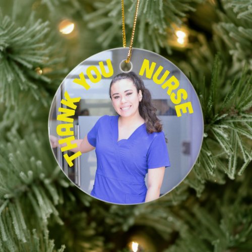 thank you nurse gift with personal message ceramic ornament
