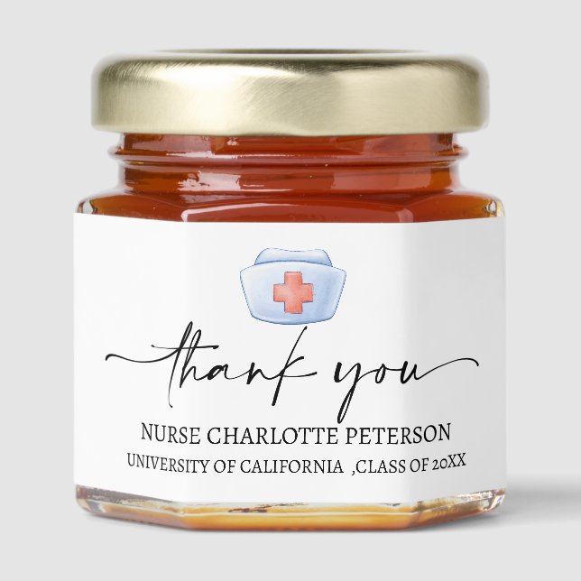Thank You Nurse Graduation Party  Honey Jar Favors (Front)