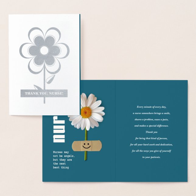 Thank You, Nurse. Smiling Daisy Luxury  Foil Card (Display)