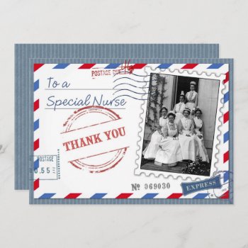 Thank You Nurse. Vintage Nurses Flat Card by oldandclassic at Zazzle