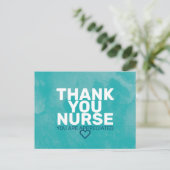 Thank You Nurse You are Appreciated in Turquoise Postcard (Standing Front)