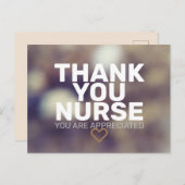Thank You Nurse: You are Appreciated Postcard (Front/Back)