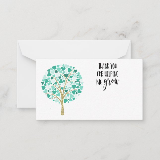 Thank you Nursery Teacher gift leaving florist Note Card (Front)