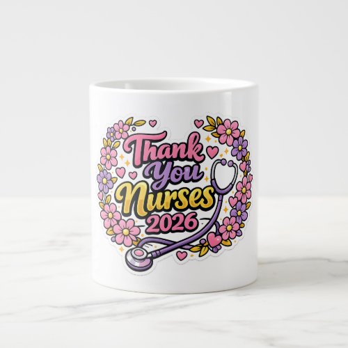 Thank You Nurses 2026 Greeting Card Giant Coffee Mug