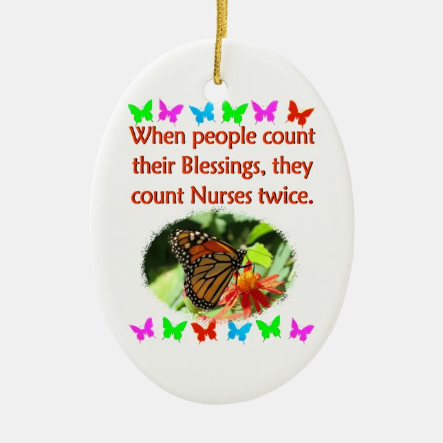 THANK YOU NURSES! CERAMIC ORNAMENT (Front)