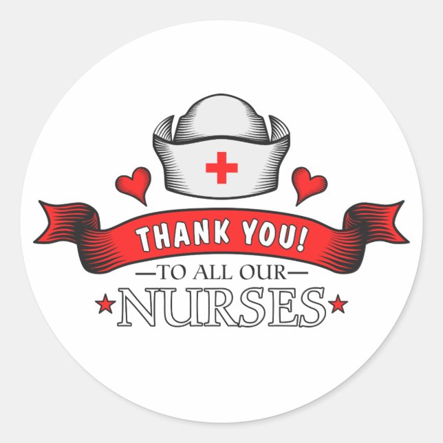 Thank You Nurses Classic Round Sticker (Front)