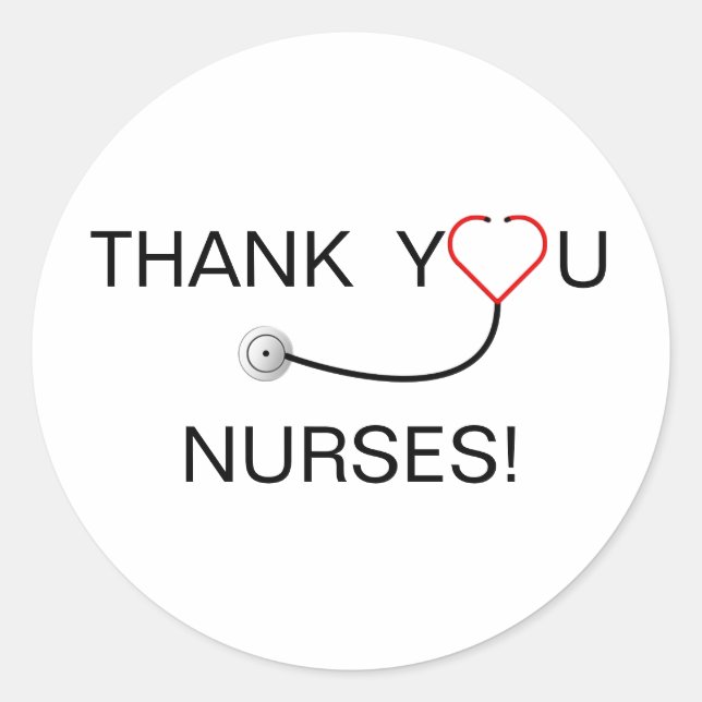 Thank You Nurses Classic Round Sticker (Front)