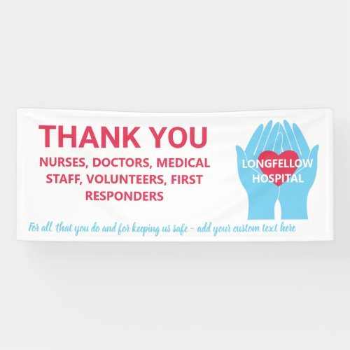 Thank You Nurses Doctors Helping Hands Custom Text Banner