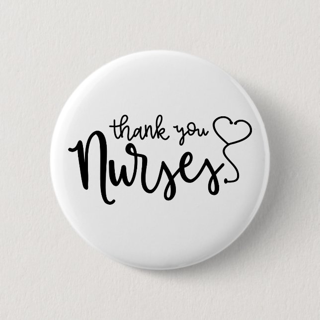 Thank You Nurses | Fancy Script Button (Front)