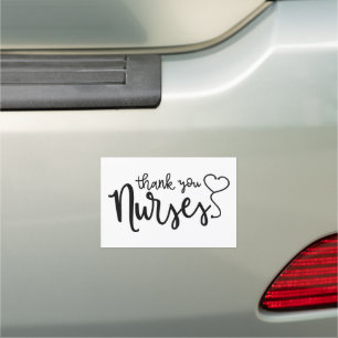 Thank You Nurses Fancy Script Car Magnet