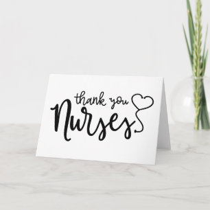 Thank You Nurses Fancy Script Card