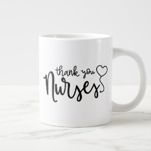 Thank You Nurses Fancy Script Giant Coffee Mug