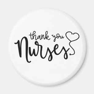 Thank You Nurses   Fancy Script Magnet