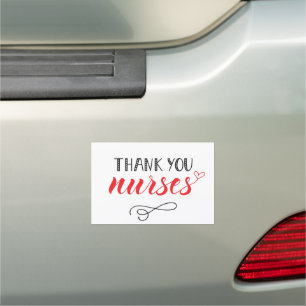 Thank You Nurses Fun Font Car Magnet