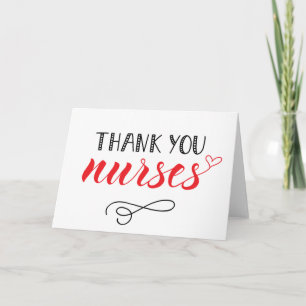 Thank You Nurses   Fun Font Card