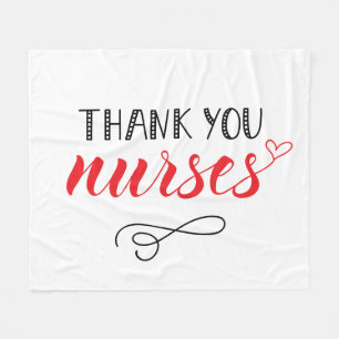 Thank You Nurses Fun Font Fleece Blanket