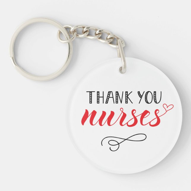 Thank You Nurses | Fun Font Keychain (Front)