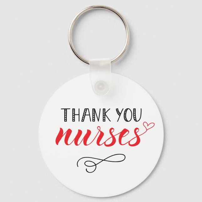 Thank You Nurses | Fun Font Keychain (Front)