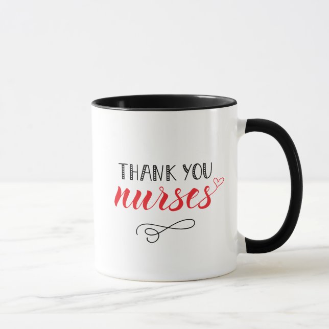 Thank You Nurses | Fun Font Mug (Right)