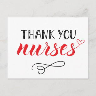 Thank You Nurses Fun Font Postcard