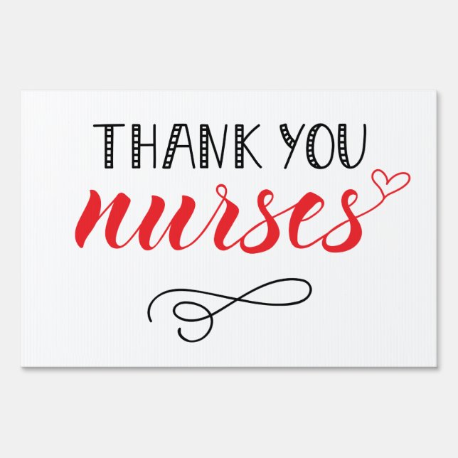 Thank You Nurses | Fun Font Sign (Back)