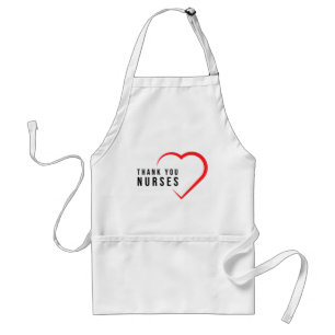 Thank You Nurses   Heart Red Adult Apron