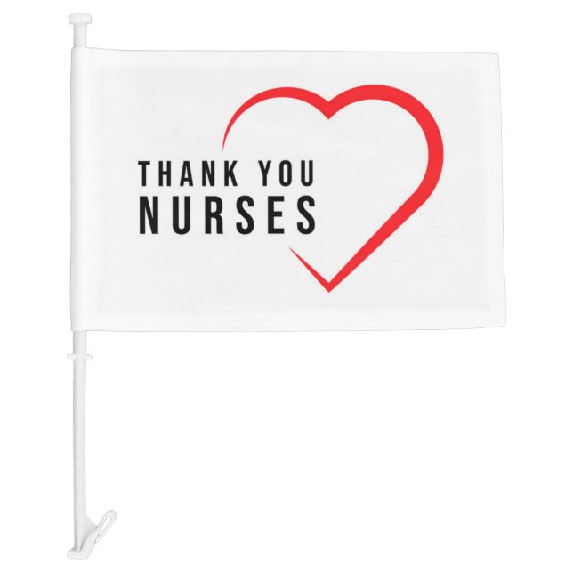 Thank You Nurses | Heart Red Car Flag (Front)