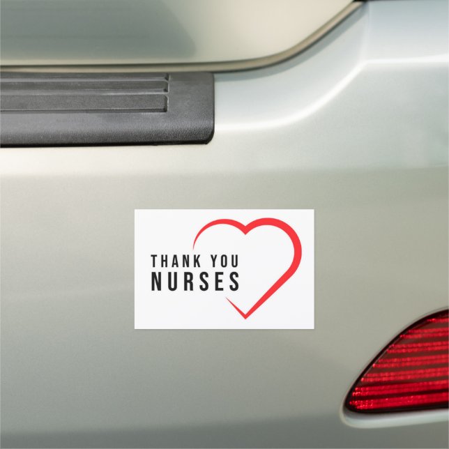 Thank You Nurses | Heart Red Car Magnet (In Situ)