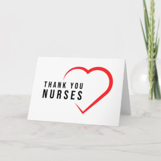 Thank You Nurses | Heart Red Card
