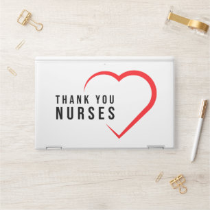 Thank You Nurses Heart Red HP Laptop Skin