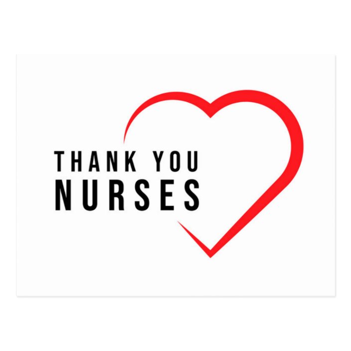 Thank You Nurses | Heart Red Postcard | Zazzle.com