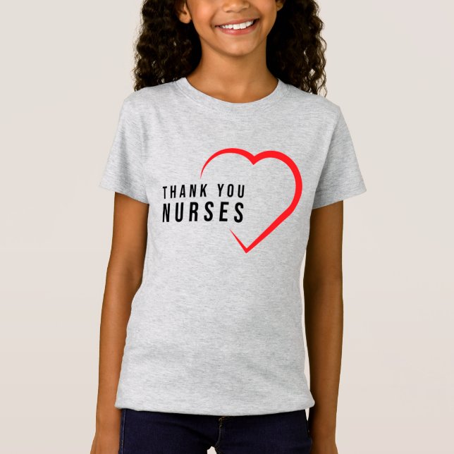 Thank You Nurses | Heart Red T-Shirt (Front)