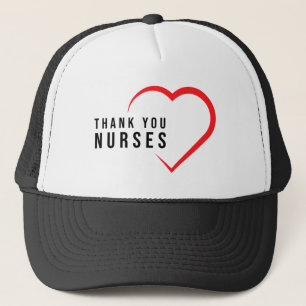 Thank You Nurses Heart Red Trucker Hat