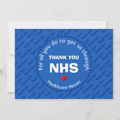 Thank You Nurses NHS Healthcare Heroes CUSTOM Blue