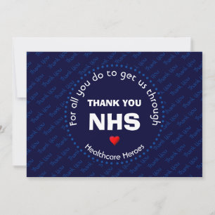 Thank You Nurses NHS Healthcare Heroes CUSTOM Navy Card