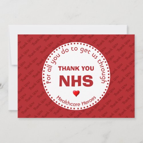 Thank You Nurses NHS Healthcare Heroes RED