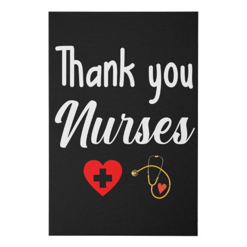 Thank You Nurses Nurse appreciation present Faux Canvas Print