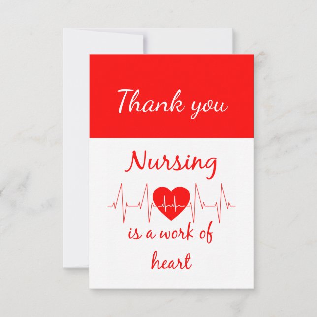 Thank You Nurses Nursing Inspirational Quote Card (Front)