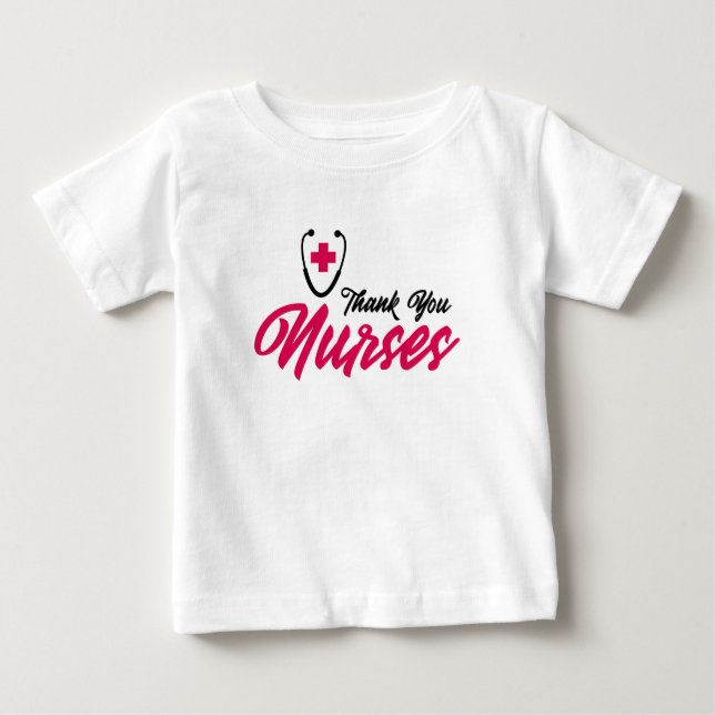 Thank You Nurses | Pink Baby T-Shirt (Front)